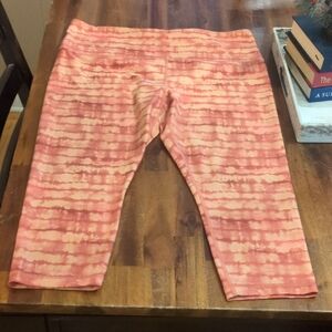 Athleta Coral Tie-Dye Leggings